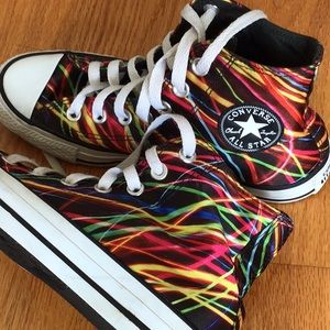 Converse Chuck Taylor Hi-tops neon laser print